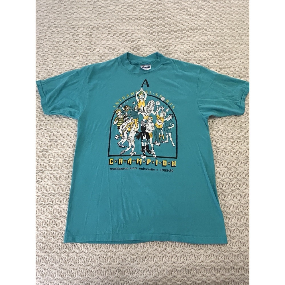 Vintage Washington State University 1988 Intramural Single Stitch Mens Large Tee
